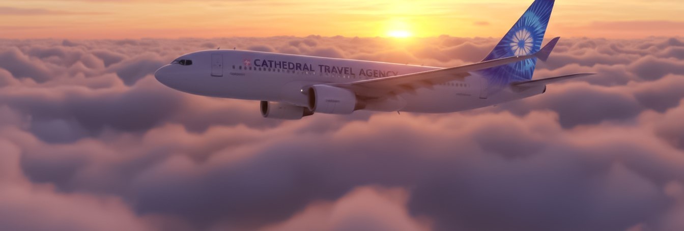 Airplane in clouds